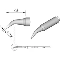 JBC C115105 Soldeerpunt Ronde vorm, Gebogen Grootte soldeerpunt 0.3 mm Lengte soldeerpunt: 4.5 mm Inhoud: 1 stuk(s)