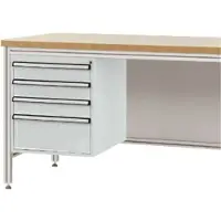 Manuflex ZB4825.7035 Behuizing onderbouw voor alu-werkbanken, gebruiksh. 500 mm met 4 lades, voor tafel diepte 600 mm