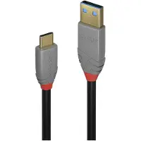 Lindy 36911 USB 3.1 Kabel Typ A/C 5A PD Anthra Line M/M 1m