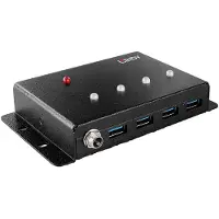 Lindy 443492 443492 USB-hub 4 poorten USB-A USB 3.0 5 GBit/s Met metalen behuizing Zwart