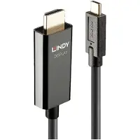 Lindy 43315 USB-C-displaykabel USB-C Aansluitkabel USB-C stekker, HDMI-A-stekker 5.00 m Zwart 4K UHD