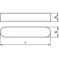 Toolcraft 1067314 Inlegspieën DIN 6885 RVS A4 5 stuk(s)