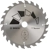 Bosch 2609256B55 Standard Lame De Scie Circulaire 24 Dents Carbure Diamètre 165 Mm Alésage/Alésage Avec Bague De Réduction 20/16