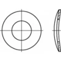 Toolcraft 105894 Veerschijf Binnendiameter: 15 mm DIN 137 Verenstaal 100 stuk(s)