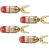 OEHLBACH 3023 Luidsprekerconnector Stekker, recht Goud 4 stuk(s) Piece