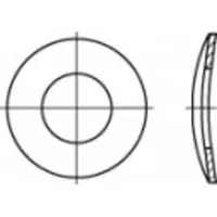 Toolcraft 1060530 Veerschijf Binnendiameter: 6.4 mm DIN 137 RVS 1000 stuk(s)
