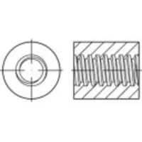 Toolcraft TO-9979527 Ronde trapezium-moeren 12 mm Staal 25 stuk(s)