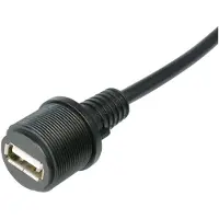 TRU COMPONENTS TC-A-KAB-USBA-FS-1M-203 1586510 USB-stekkeraansluiting 2.0 - IP67 Bus, inbouw USB A-bus met 1m kabel 1 stuk(s)