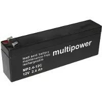 Multipower PB-12-2,4-4,8 Loodaccu 12 V 2.4 Ah Loodvlies (AGM) (b x h x d) 178 x 66 x 34.5 mm Kabelschoen 4.8 mm Cyclusbestendig, Onderhoudsvrij, Geringe