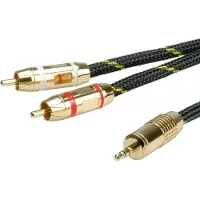 Roline Gold 3,5mm Jack - Tulp kabel | nylon | 2,5 meter