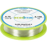 FELDER ISO-Core Clear SAC305 Soldeertin Spoel Sn96,5Ag3Cu0,5 0.100 kg 0.75 mm