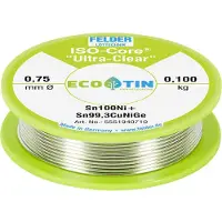 FELDER ISO-Core Ultra-Clear Sn100Ni+ Soldeertin, loodvrij Spoel Sn99,25Cu0,7Ni0,05 0.100 kg 0.75 mm