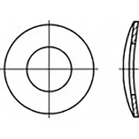 Toolcraft TO-6854538 Veerschijf Binnendiameter: 14 mm DIN 137 Verenstaal Verzinkt 500 stuk(s)