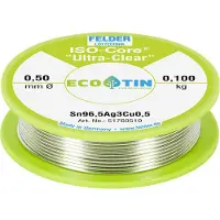 FELDER ISO-Core Ultra Clear SAC305 Soldeertin Spoel Sn96,5Ag3Cu0,5 0.100 kg 0.5 mm