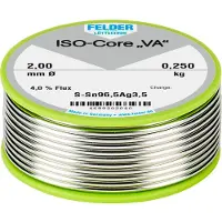 FELDER ISO-Core VA Soldeertin Spoel Sn96,5Ag3,5 0.250 kg 2 mm