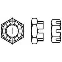 Toolcraft TO-6864345 Kroonmoeren M48 DIN 979 Staal 1 stuk(s)