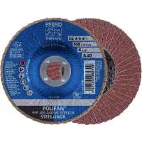 PFERD TOOLS 67604100 PFF 100 A 40 SG STEELOX/16,0 Lamellenschijf Diameter 100 mm Boordiameter 16 mm Korrelgrootte (num) 40 RVS, Staal 10 stuk(s)