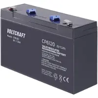 Voltcraft CE6V/12Ah Loodaccu 6 V 12 Ah Loodvlies (AGM) (b x h x d) 151 x 100 x 50 mm Kabelschoen 6.35 mm Onderhoudsvrij