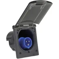 As Schwabe as-Schwabe campingstekker voor aansluiting op het elektriciteitsnet (CEE), 230V, 16A, 3-polig, met klapdeksel, IP44, grijs