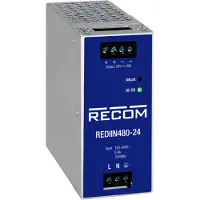Recom REDIIN480-24 DIN-rail netvoeding 24 V 20 A 480 W Aantal uitgangen:1 x Inhoud 1 stuk(s)