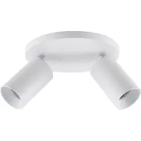 Deko-light 348253 Can Tilt rund, 2x 7,5 W GU10, Weiß Plafondopbouwarmatuur GU10 7.5 W Wit