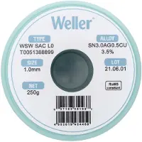 Weller WSW SAC L0 Soldeertin, loodvrij Spoel Sn3,0Ag0,5Cu 250 g 1 mm