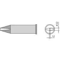 Weller XHT C MEISSELSPITZE 3,2X1,2 VERP. Soldeerpunt Beitelvorm Grootte soldeerpunt 3.2 mm Lengte soldeerpunt: 48 mm Inhoud: 1 stuk(s)