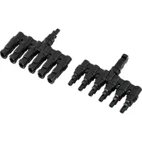 TRU COMPONENTS TC-13805808 6-voudige PV-aftakverbinderset Zwart Inhoud: 2 stuk(s)