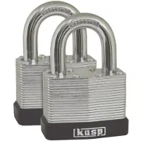 Kasp K13040D2 Hangslot 40 mm Gelijksluitend Zilver Sleutelslot