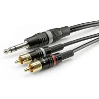Sommer cable HBP-6SC2-0300 Jackplug / Cinch Audio Aansluitkabel [2x Cinch-stekker - 1x Jackplug male 6,3 mm (stereo)] 3.00 m Zwart