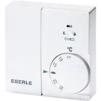 Eberle Serie Instat 868 Ruimteklokthermostaat H2.55xB7.5xD7.5cm draadloos Wit