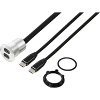 TRU COMPONENTS TC-13376316 USB-C (3.1) 2 x bus/stekker 1 m kabel zilver 1 stuk(s)