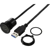 TRU COMPONENTS TC-13376312 USB-C (3.1) bus/USB-A (3.0) stekker 1 m kabel zwart 1 stuk(s)