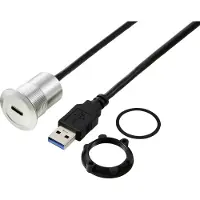 TRU COMPONENTS TC-13376308 USB-C (3.1) bus/USB-A (3.0) stekker 1 m kabel zilver 1 stuk(s)