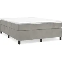 vidaXL Boxspring bed 140x190 cm fluweel lichtgrijs