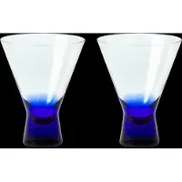 Broste Copenhagen Konus cocktailglazen 20cl blauw set van 6 stuks - 14496263