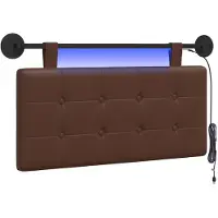 vidaXL Hangend hoofdbord Met LED-verlichting Bruin Kunstleer