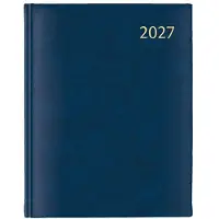 Aurora Largo de Luxe Florence dagagenda met uurindeling 2027 blauw (1 dag per pagina) 6-talig
