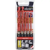 Alpen MultiCut 100805100 Carbide Multifunctionele boorset 5-delig 4 mm, 5 mm, 6 mm, 8 mm, 10 mm, 12 mm 1/4 (6.3 mm) 1 set(s)