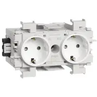 Hager stopcontact, 2-voudig, geschikt voor Wago, met frontmontage, geschikt voor Volkswagen, 1 stuk.