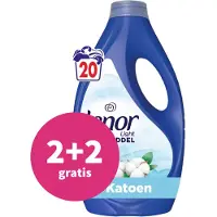 Lenor 2+2 gratis: Vloeibaar Wasmiddel Katoen Fris 20 Wasbeurten 900 ml