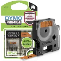 Dymo LW Duurzame D1 Label Zwart-Oranje (12 mm x 3 m)