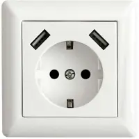 LEDmaxx 106648 1-voudig Stopcontact (onderbouw) Met USB, Aanraakbeveiliging Wit