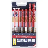 Alpen MultiCut 0000100802100 Carbide Multifunctionele boorset 6-delig 4 mm, 5 mm, 6 mm, 7 mm, 8 mm, 10 mm 1/4 (6.3 mm) 1 stuk(s)