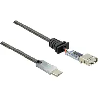 Renkforce USB-kabel, USB 2.0, USB-C stekker, USB-A aansluiting, 7,50 meter, zwart, vergulde connectoren, modelnummer RF-4752800