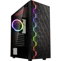 Kolink INSPIRE K8, Midi-tower, Server, Zwart, ATX, Micro ATX, Mini-ITX, Kunststof, Staal, Gehard glas, Blauw, Groen, Rood