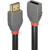 Lindy 36476 HDMI-kabel HDMI Verlengkabel HDMI-A-stekker, HDMI-A-bus 1.00 m Antraciet, Zwart, Rood 4K UHD, Vergulde steekcontacten