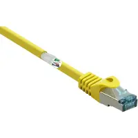 Renkforce RF-5153664 RJ45 patchkabel CAT 6a S/FTP, 10,00 meter, geel, met vergrendelingsbescherming, vlamvertragend, 1 stuk.