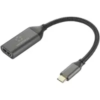 Renkforce RF-5234038 USB-C / HDMI adapterkabel [1x USB-C stekker - 1x HDMI-aansluiting] Zwart, gevlochten afscherming, 0,15 m