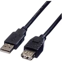 Roline USB 2.0 Kabel, type A - A, 3,0 meter, zwart/blauw